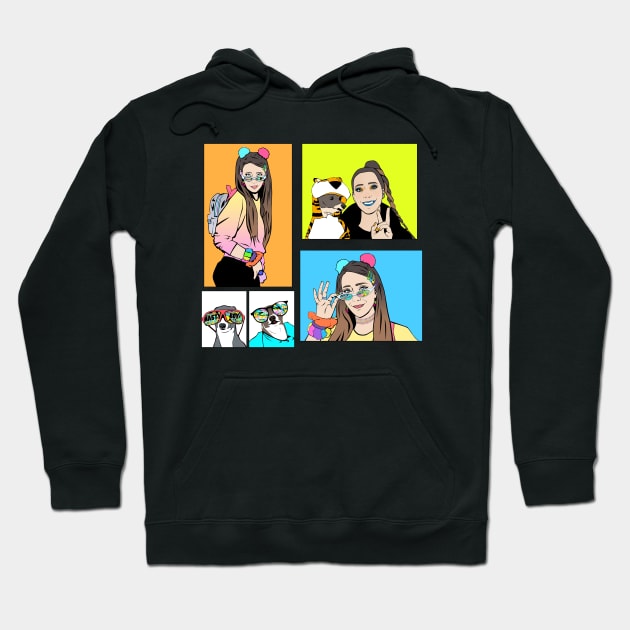 Jenna Marbles Stickers Hoodie by miyku